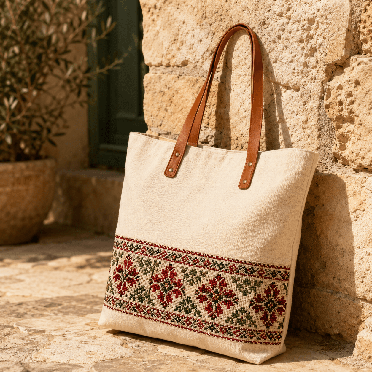 حقيبة توت مطرزة